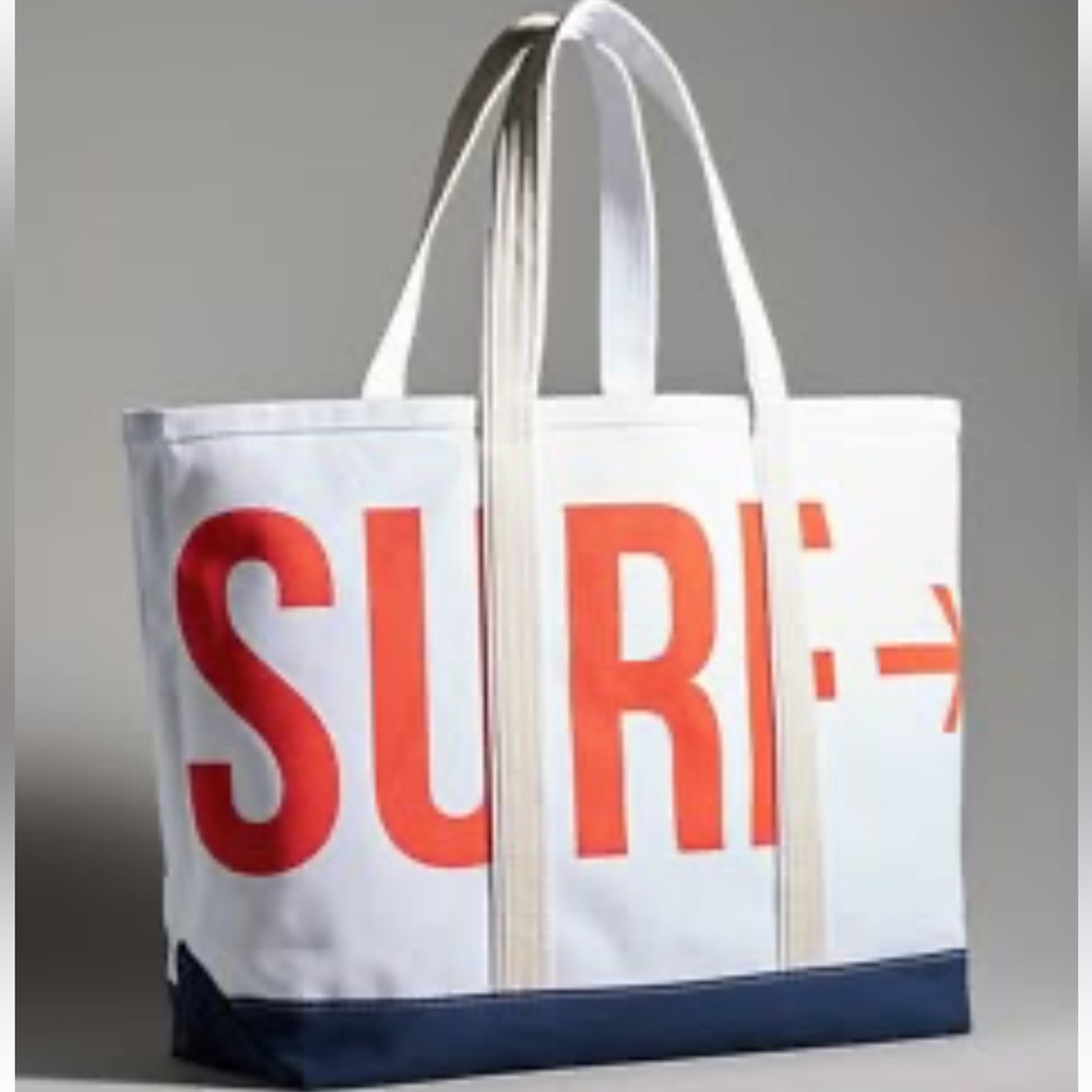 Crab and Cleek Surf/Sand Tote {Navy/Natural/Orange} - Picture 1 of 10
